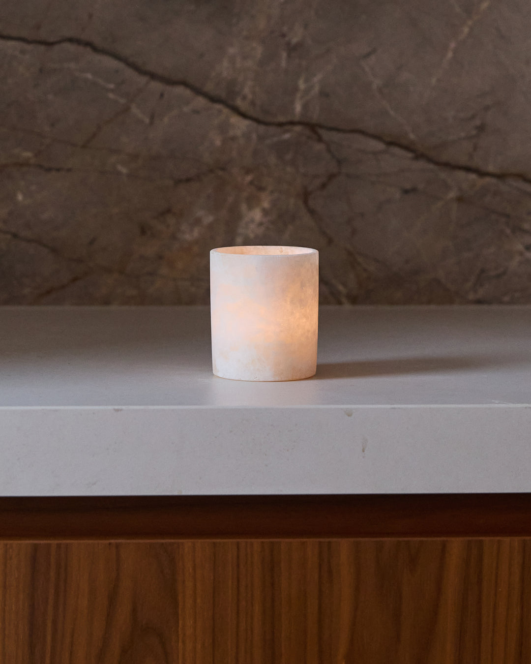 Alabaster Tealight - straight white
