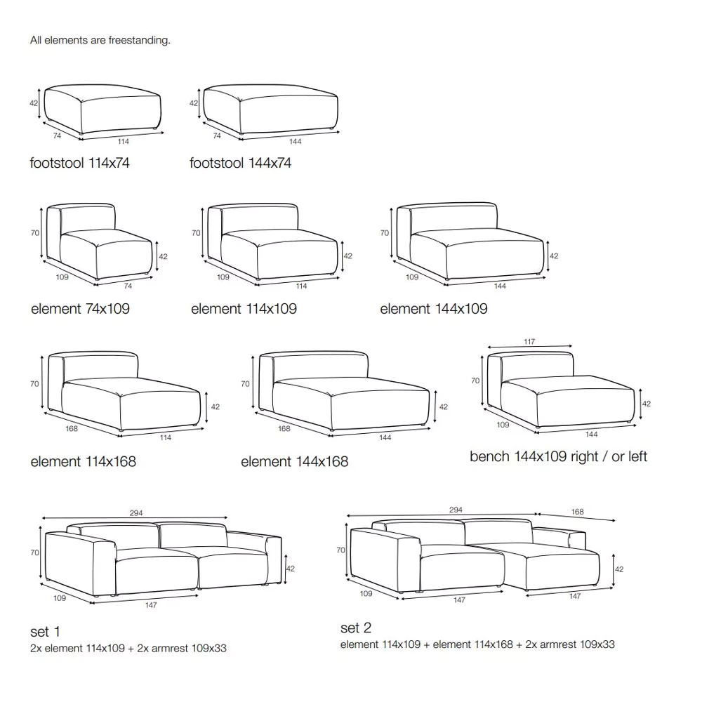 Sits Edda set 4 - Moss natur